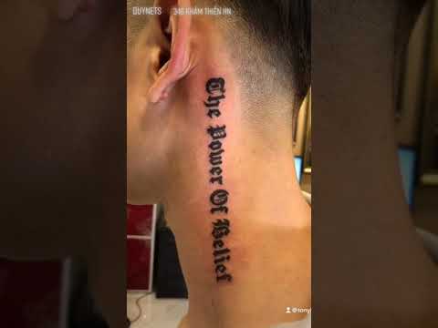 Video Hình Xăm Chữ Chạy Dọc Cổ cho Nam - youtube