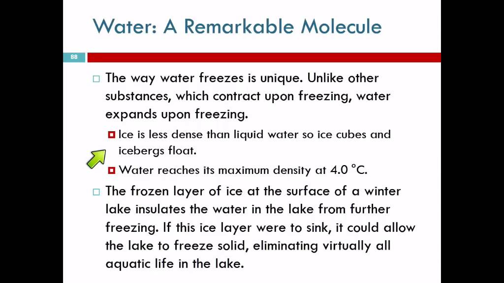 12.8 Water: A Remarkable Molecule