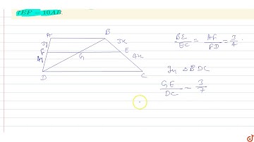 In a trapezium ABCD, AB||DC and DC=2AB. EF drawn parallel to AB cuts AD in F and BC in E such t...