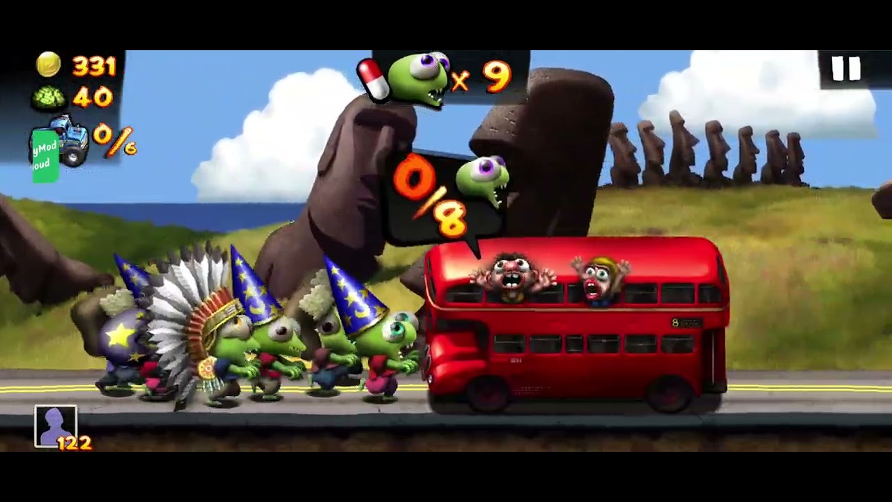 Zombies tsunami puntos 69 cerebros mision 41 completa y mision diaria derribar 6 chatas grandes 