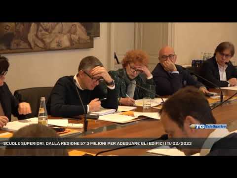 SCUOLE SUPERIORI, DALLA REGIONE 57,3 MILIONI PER ADEGUARE GLI EDIFICI | 11/02/2023