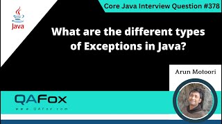 Famous What are the different Types of Exceptions in Java (Core Java Interview Question #378) Profile