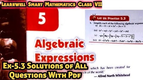 Learnwell smart Maths Class 7 Unit 5 Ex 5.3 Solutions| Class 7 learnwell maths Ex 5.3 Solutions Pdf