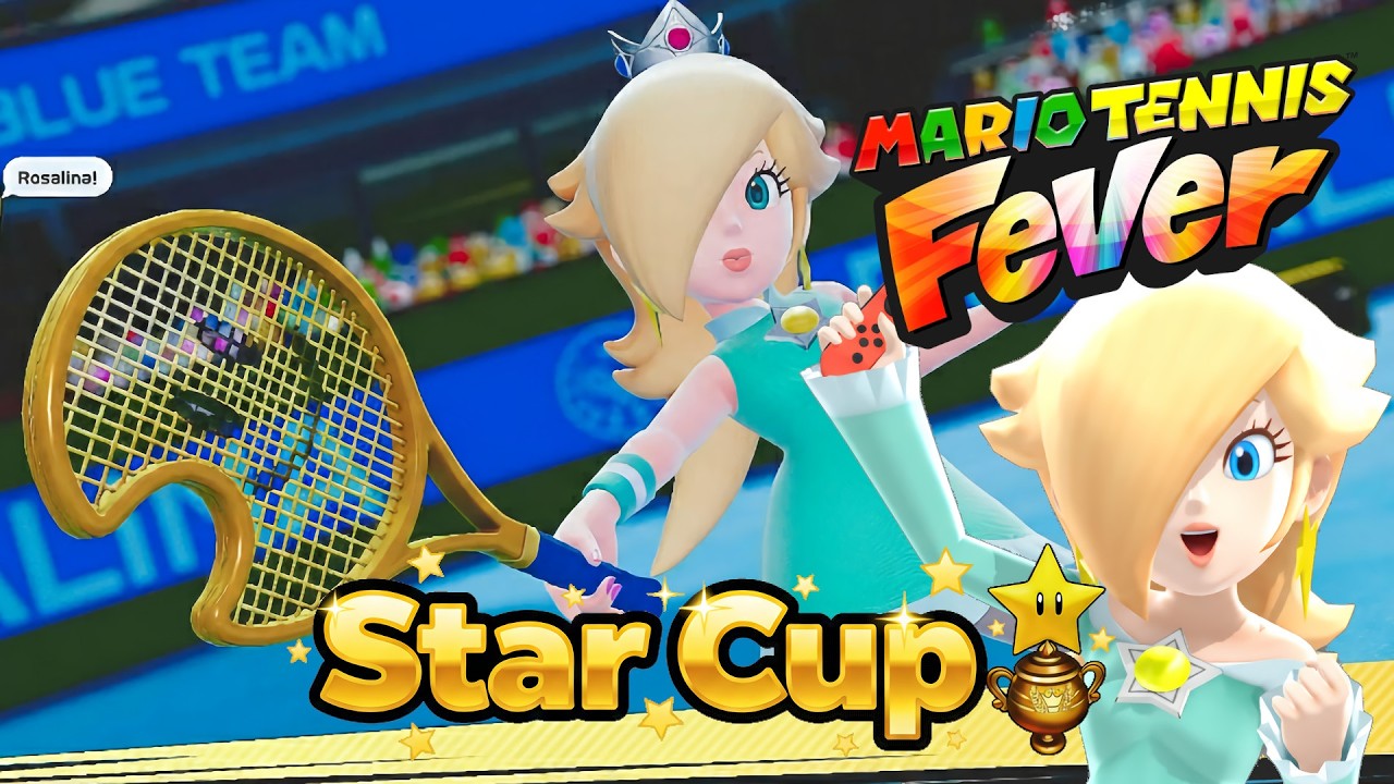 Mario Tennis Fever Star Cup Rosalina Gameplay with Swerve Racket