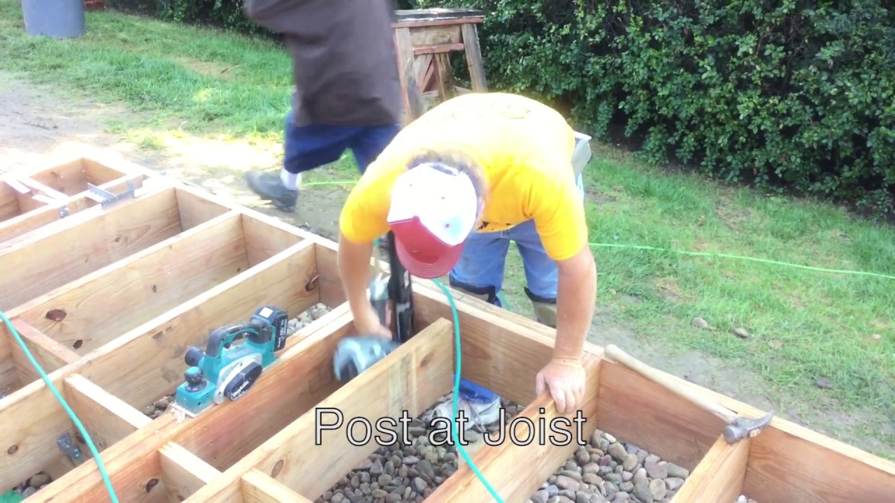How to build a deck with outside post mounts. - YouTube