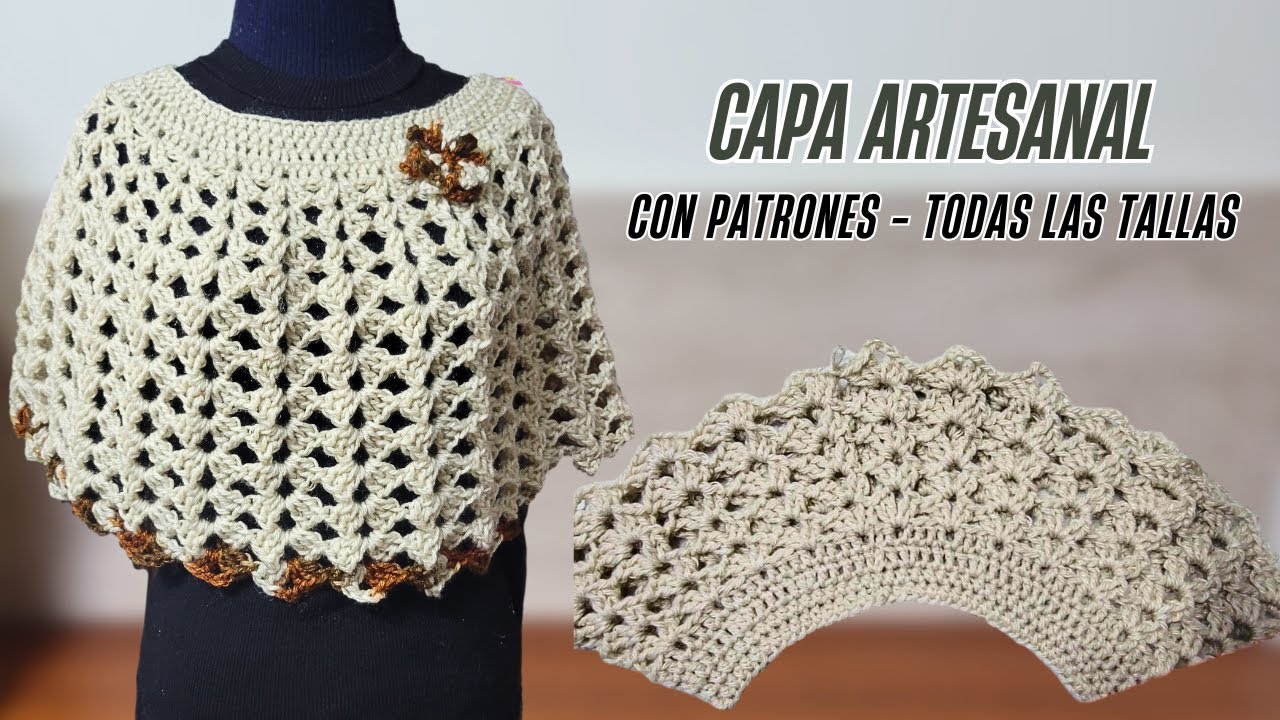 Poncho Capa a Crochet Ganchillo – Tejidos Artesanales y Técnicas a Crochet Ganchillo