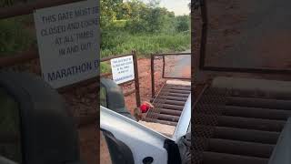 Boy Tumbles Into Cattle Guard While Opening Gate