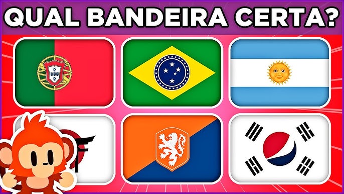 🌎 ACERTE A BANDEIRA CORRETA  QUIZ DE BANDEIRAS DE PAÍSES