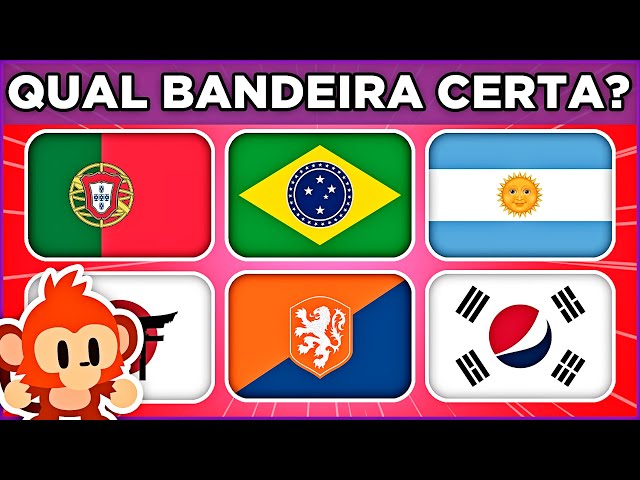 🇧🇷Se acertar TODAS as bandeiras deste quiz, você é um gênio da geografia!  NÍVEL DIFÍCIL 