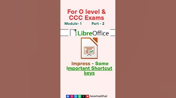 Shortcuts of Libreoffice Impress | O level & CCC exams #examwithai
