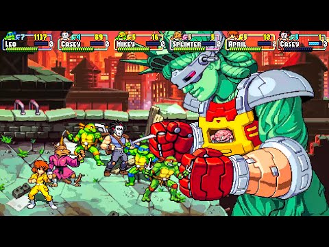 Ninja Turtles Online Multiplayers - Shredder’s Revenge ALL BOSSES + ENDING [2k 60fps]