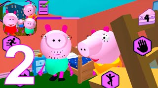 Piggy Neighbor family escape obby house 3D Gameplay Walkthrough Part 2 Level 2 (IOS/Android)