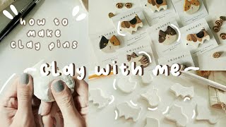 How I make clay pins with Air Dry Clay | Clay With Me 01 | Indonesia