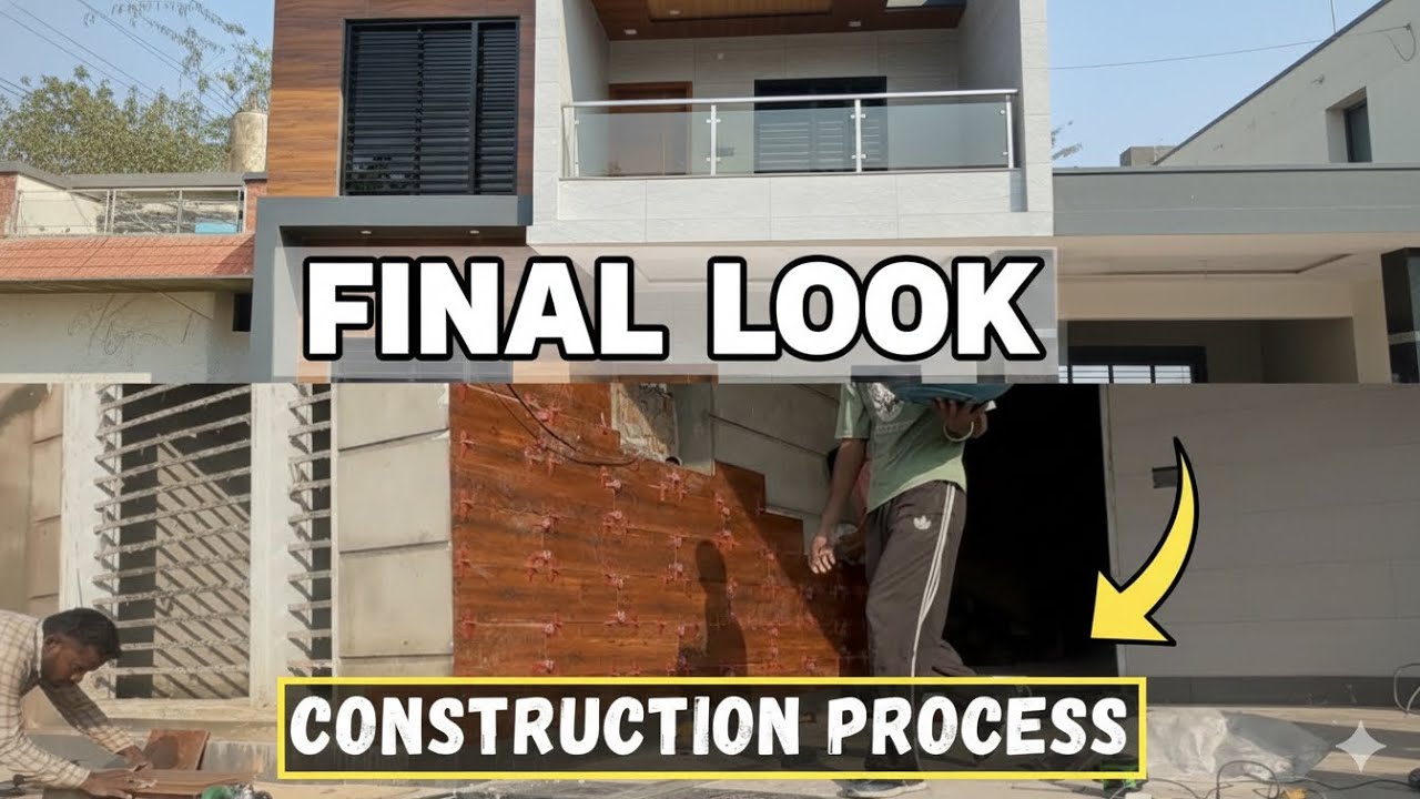 Front elevation pe tile lgane ka process: new vlog