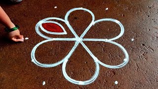 Vaigasi madham simple padi kolam🌹|5*3 easy method flowers kolam🌹|pandaga muggulu 🌹|Super rangoli