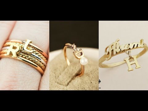 Pinky Promise Couple Initial Ring Set | Friendship Rings - Veeaien Designs