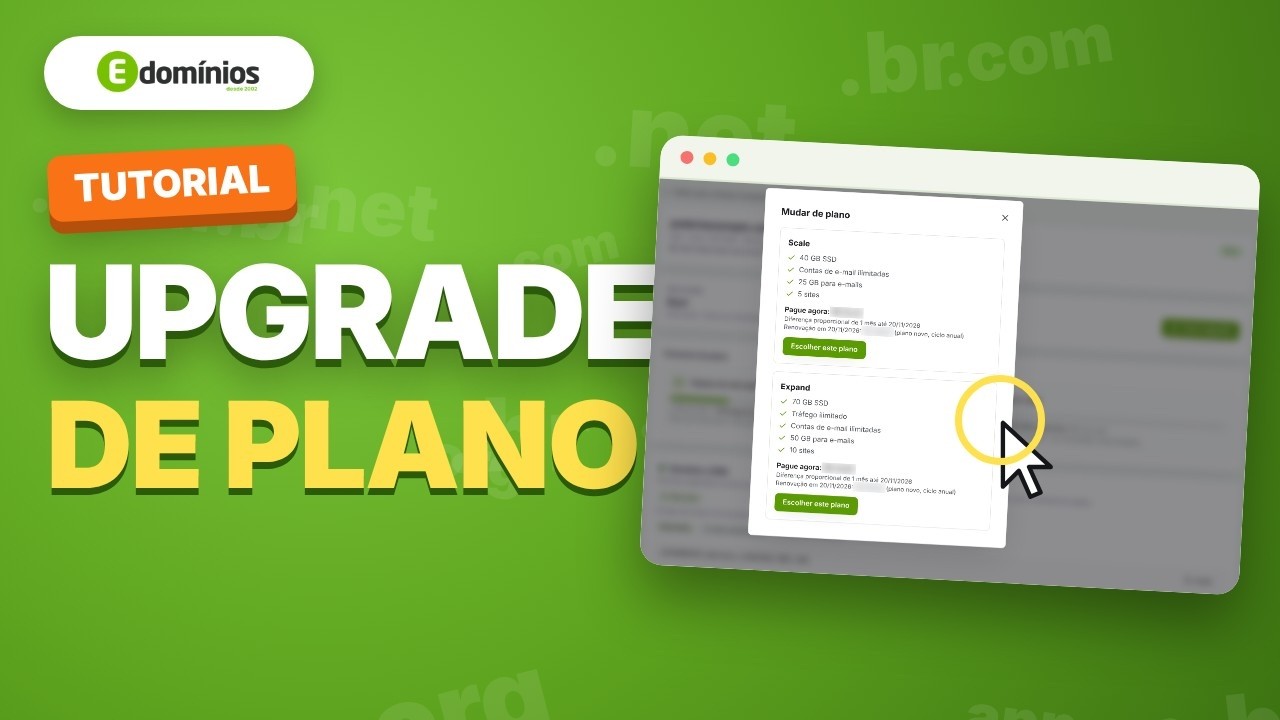 Vídeo: Mudar para um plano maior (upgrade)