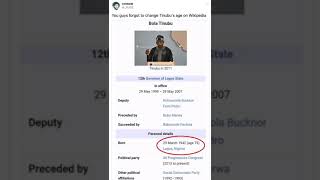Wikipedia locks Bola Tinubu’s page after his age was tampered 84 times