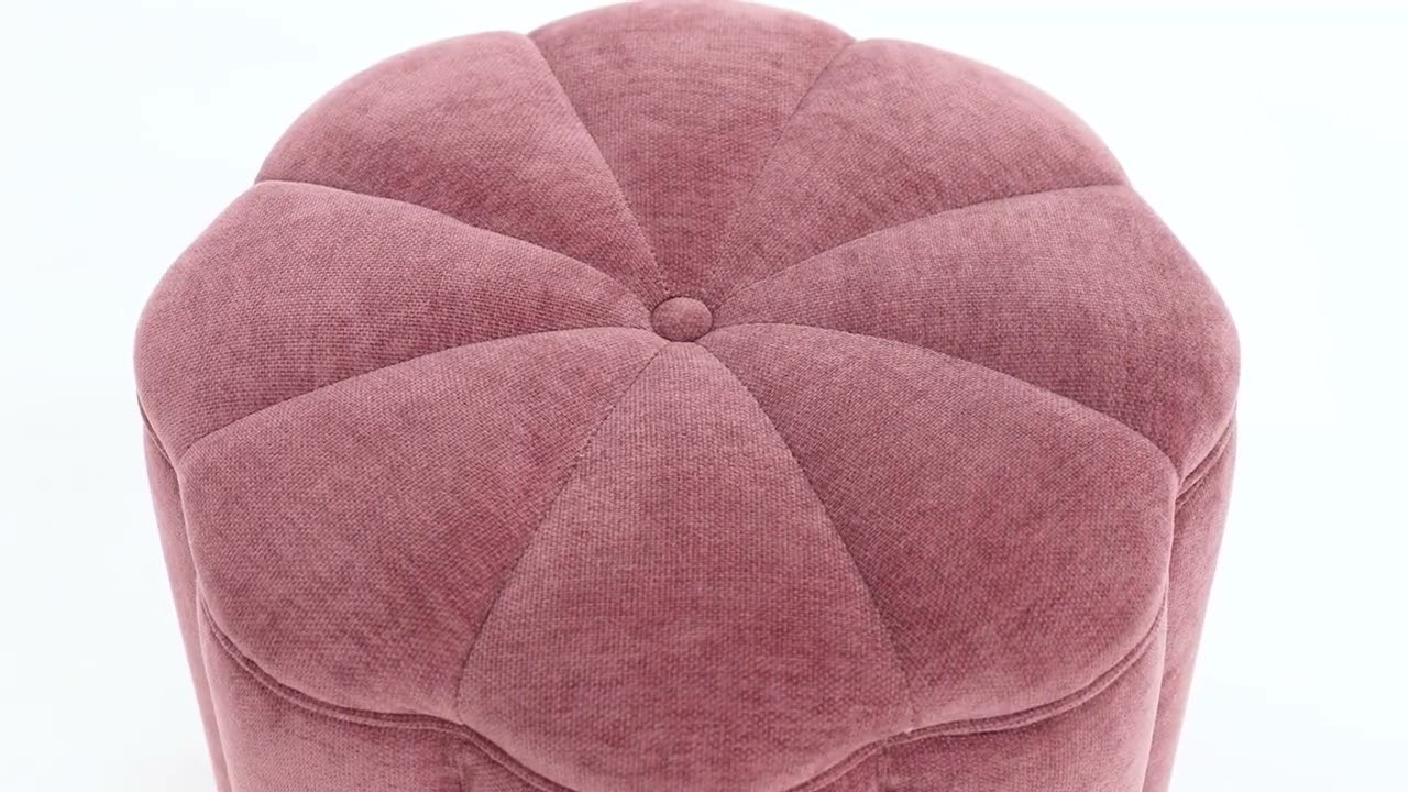 Fleur Textured Performance Velvet Storage Ottoman | TOV Furniture