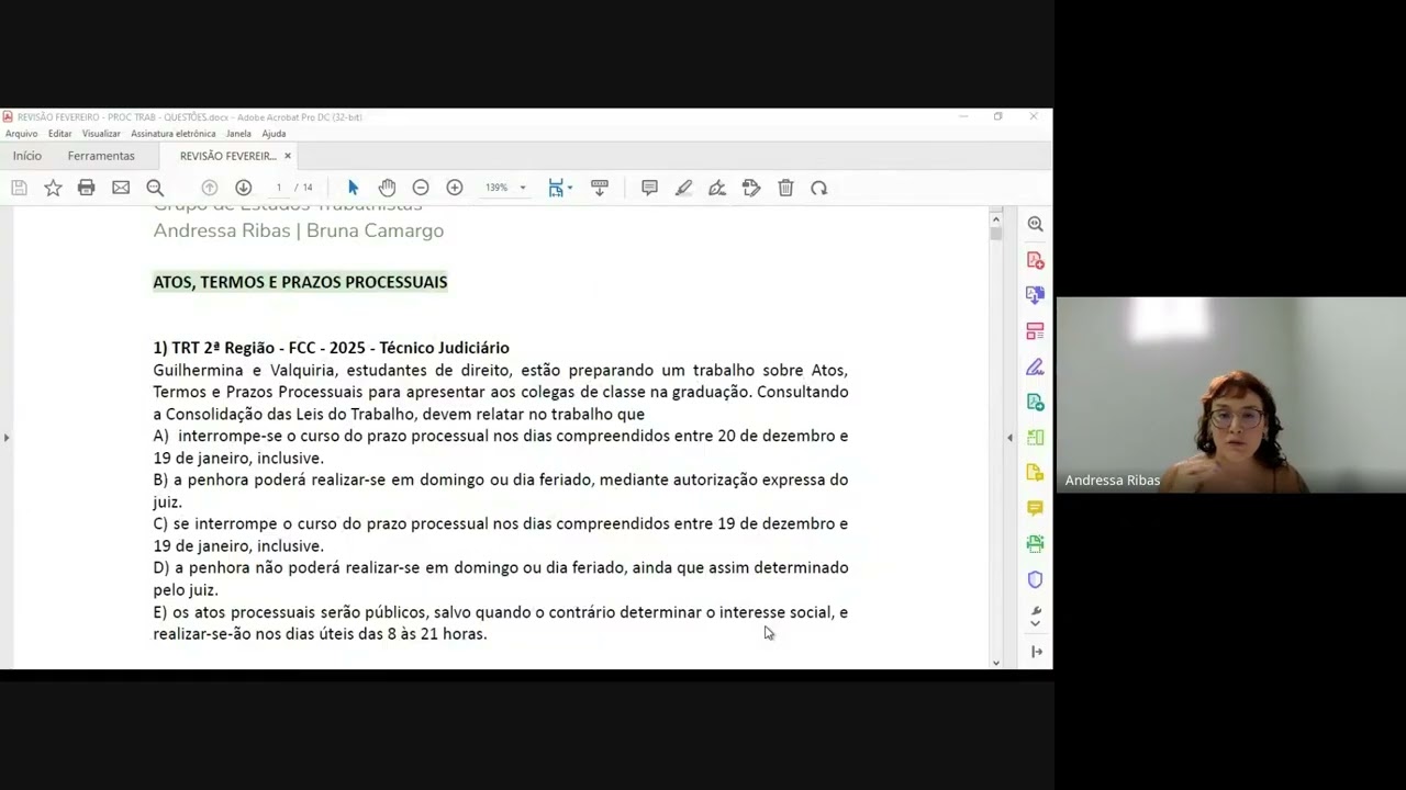 Resolução das provas do TRT 2: Processo do Trabalho
