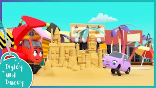 🚧 The Big Beach Competition! 🚜 | Digley and Dazey | Kids Construction Truck Cartoons