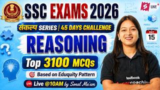 SSC Exams 2026 Reasoning | Most Expected Questions Reasoning for SSC Exams | Reasoning by Sonal Mam