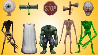 WRONG HEADS SIREN HEAD MEAT GRINDER, SIREN HEAD EYE BALL, SIREN HEAD STOP SIGN, SIREN HEAD POOP