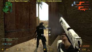 Counter Strike: Source gameplay with printstream skin pack mod
