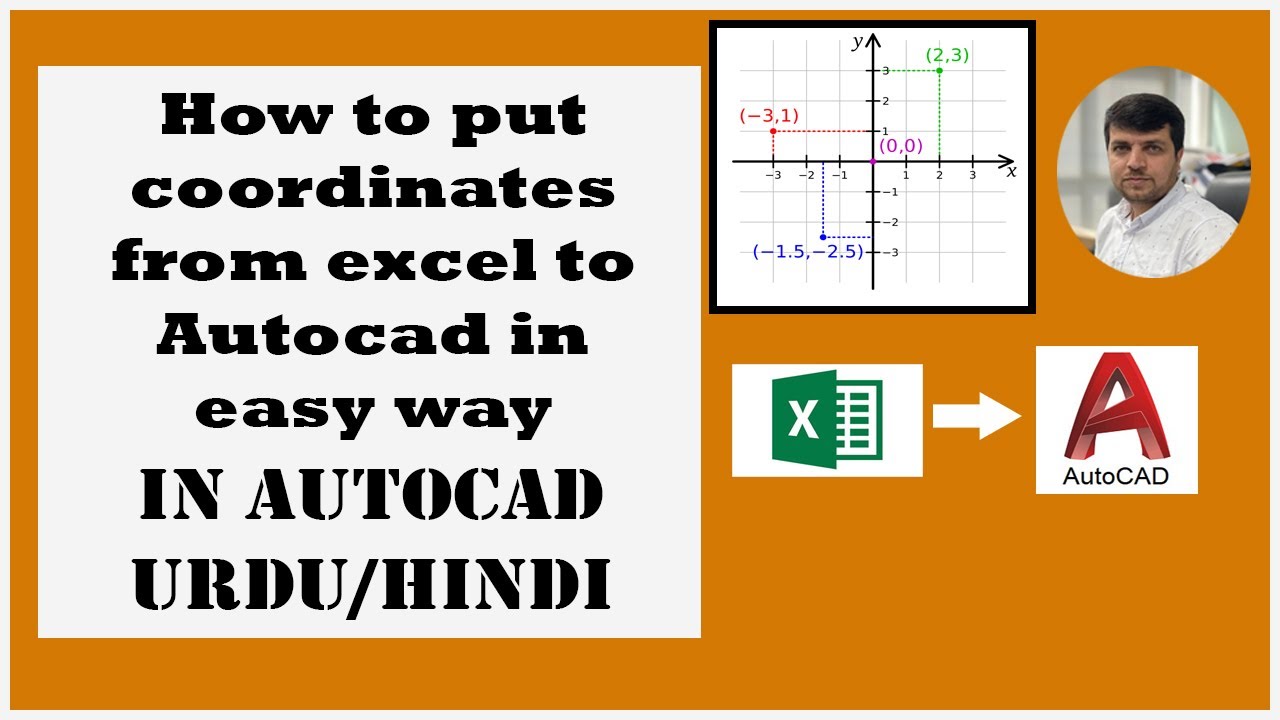 how to put coordinates from excel to Autocad in easy way Urdu Hindi ...