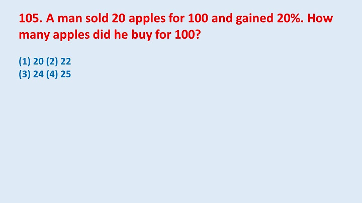 If by selling few kgs of an apples for rs.100, a man earned rs.20 then his profits percentage is?