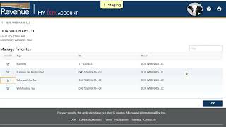 My Tax Account for New Business Users. July 9, 2024.