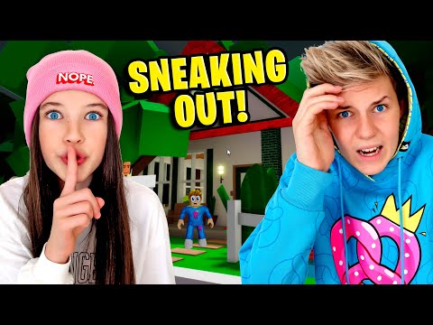 SNEAKING OUT AT MIDNIGHT! *WE GOT CAUGHT* Ep1 Prezley & Charli Roblox Brookhaven RP!