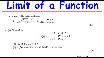 Limits of a Function | Math Exam preparations 