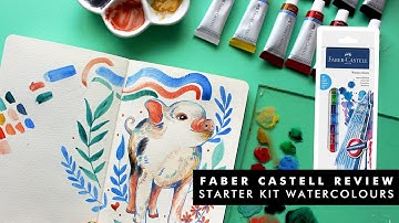 FABER CASTELL STARTER KIT WATERCOLOUR REVIEW | TEACUP PIG