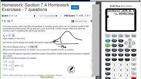 Dr  Swiersz Video Solving Section 7 4 Homework Exercise #7   20171102 7 Stats