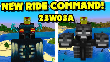 NEW RIDE COMMAND in Minecraft 23w03a Snapshot...? Ride Any Entity or Mob!