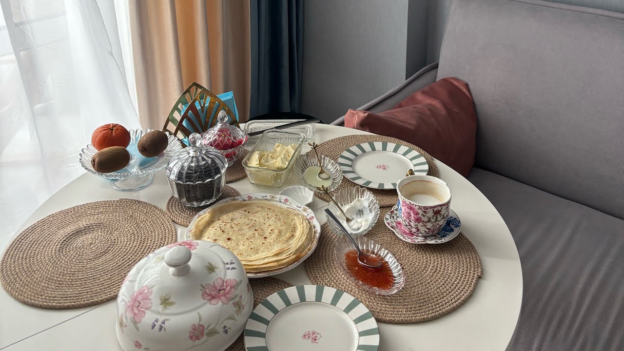 Vlog: Утро воскресенья, пеку блины на предстоящую Масленицу 🥞