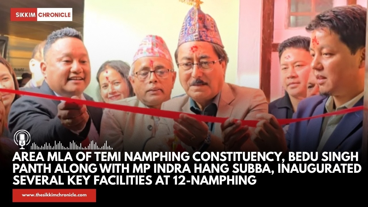 Депутат Законодательного собрания от избирательного округа Теми Нампхинг Беду Сингх Пантх вместе ...