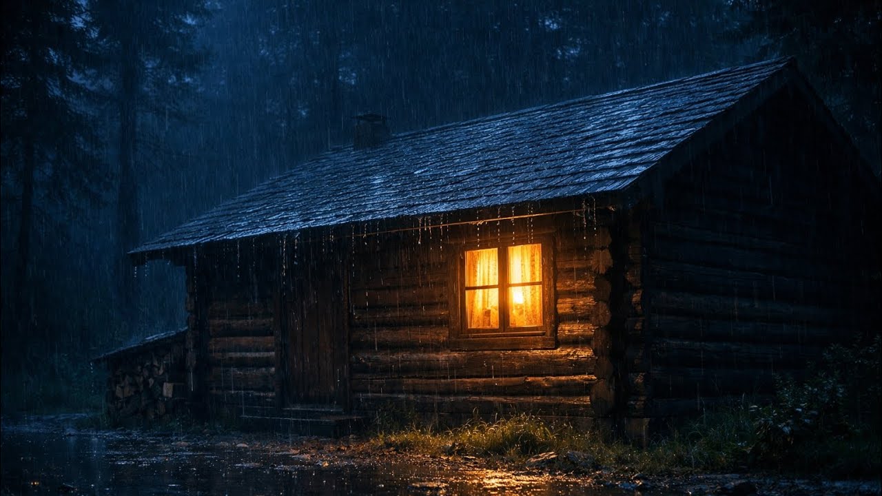 Night Rain on Wooden House – 2 Hour Relaxing Ambience