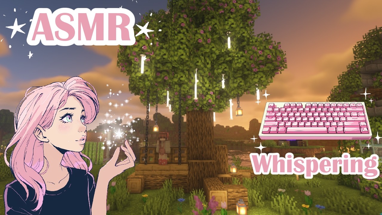 ASMR | Minecraft ♡ - Building a magical tree 🌳✨ | Whispered and keyboard sounds 💚