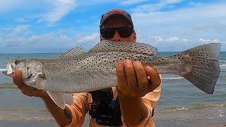 Casting A GOLDEN SPOON for 40 miles surf fishing-and you won't believe what happened next !