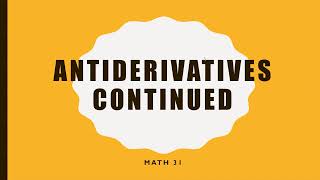 Math 31 (Calculus) - Integration by Substitution