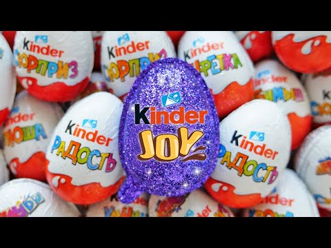 NEW! 500 Glitter Kinder Joy opening ASMR - A lot of Kinder Surprise egg toys