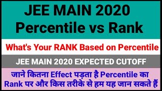 How to Calculate JEE Main 2020 Rank From Percentile What does NTA Score Mean Percentile vs Rank |