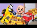 dump truck, excavator, tractor, garbage trucks, truck, truck crane. videos for children | BIBO and T