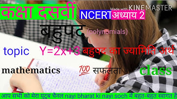 बहुपद का ज्यामितीय अर्थ (Geometrical meaning of zeroes a polynomial) :