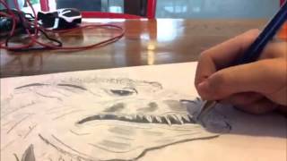 Godzilla 2000 speed drawing