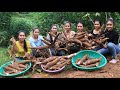 Harvest cassava and cooking recipe in my village - Amazing cooking