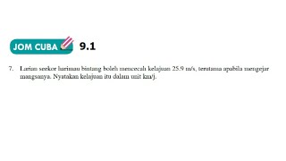 Jom cuba 9.1 No 7 | KSSM Matematik Tingkatan 2 Bab 9 laju dan pecutan Jom cuba 9.1 No 7 | KSSM Matematik Tingkatan 2 Bab 9 laju dan pecutan
