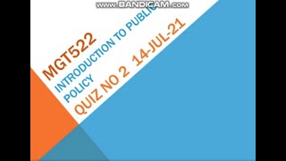 Mgt522 Introduction to Public Policy Quiz No 2